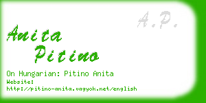 anita pitino business card